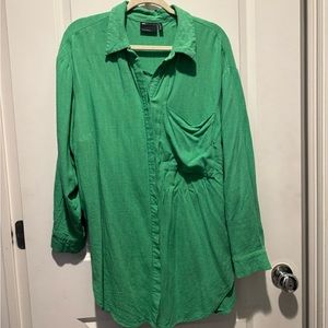 Oversized Green Button Down